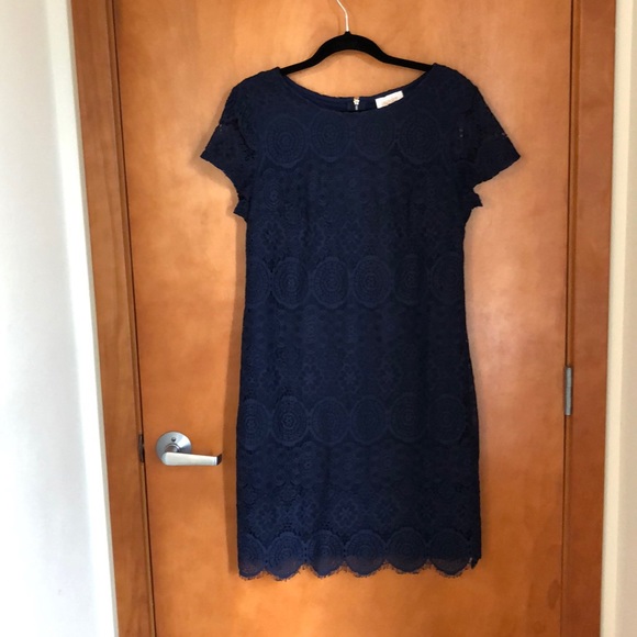 Navy, Lace Dress Laundry by Shelli Segal - Picture 1 of 4